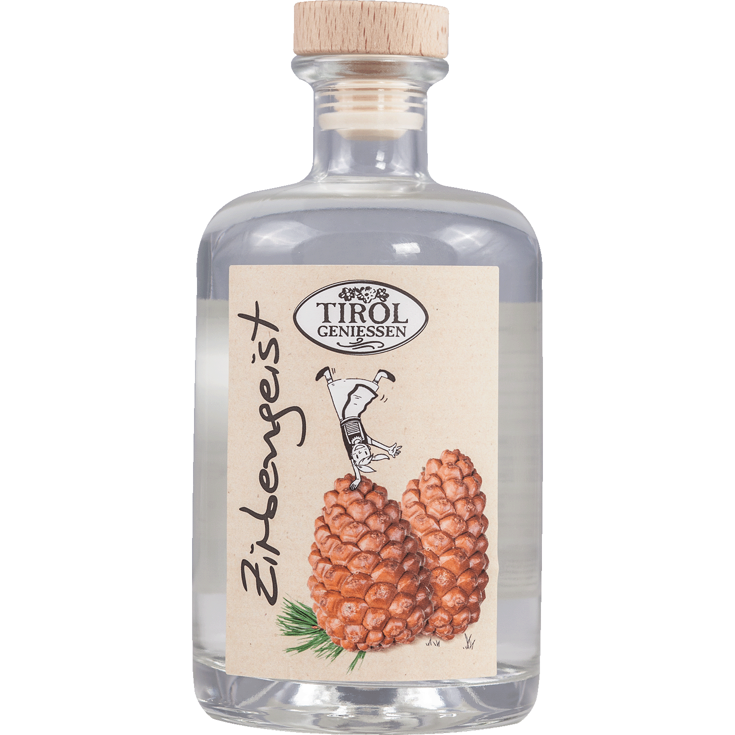 Tyrolean Swiss Stone Pine Spirit in gift bottle from Austria from Tirol Geniessen