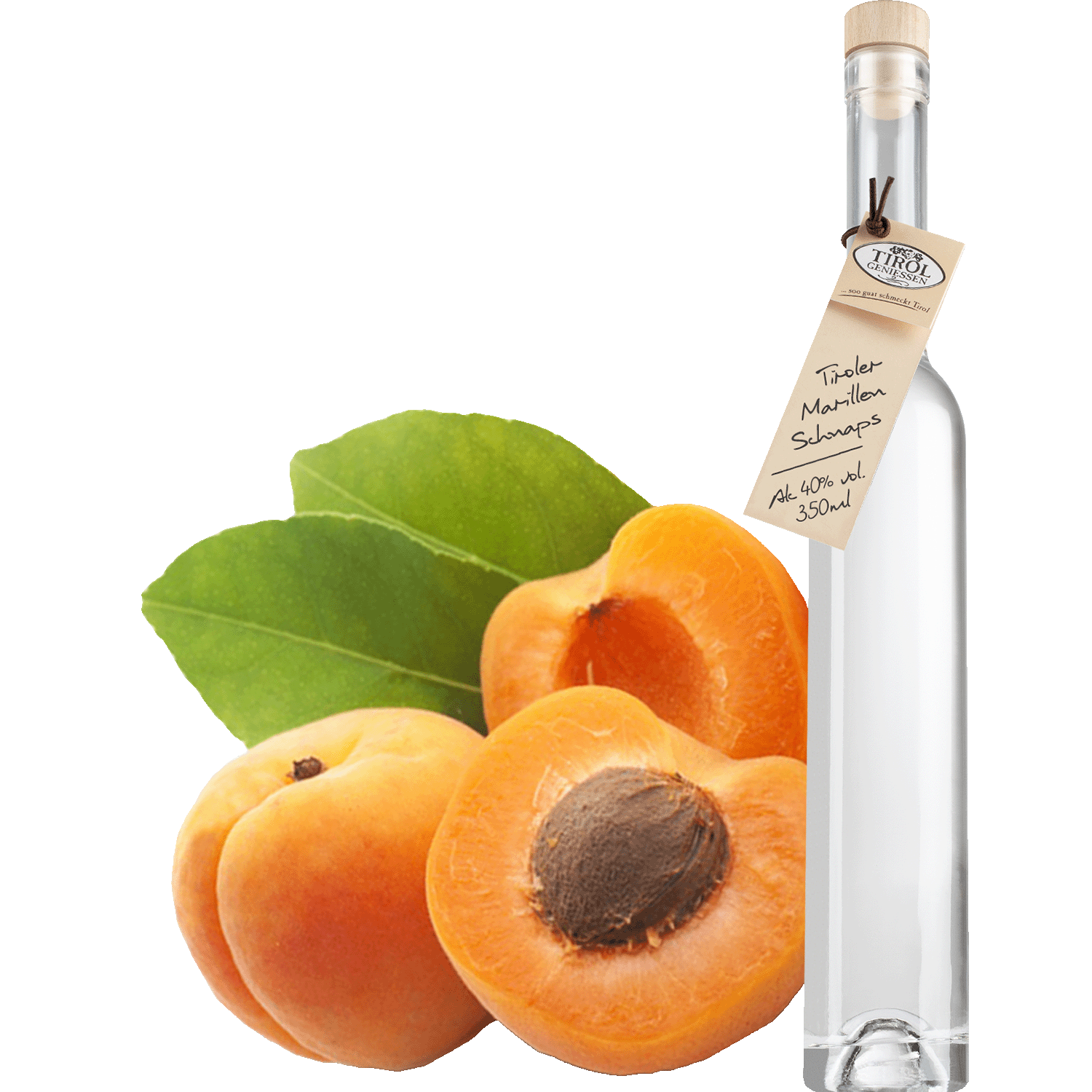 Apricot Schnapps in gift bottle from Austria from Tirol Geniessen