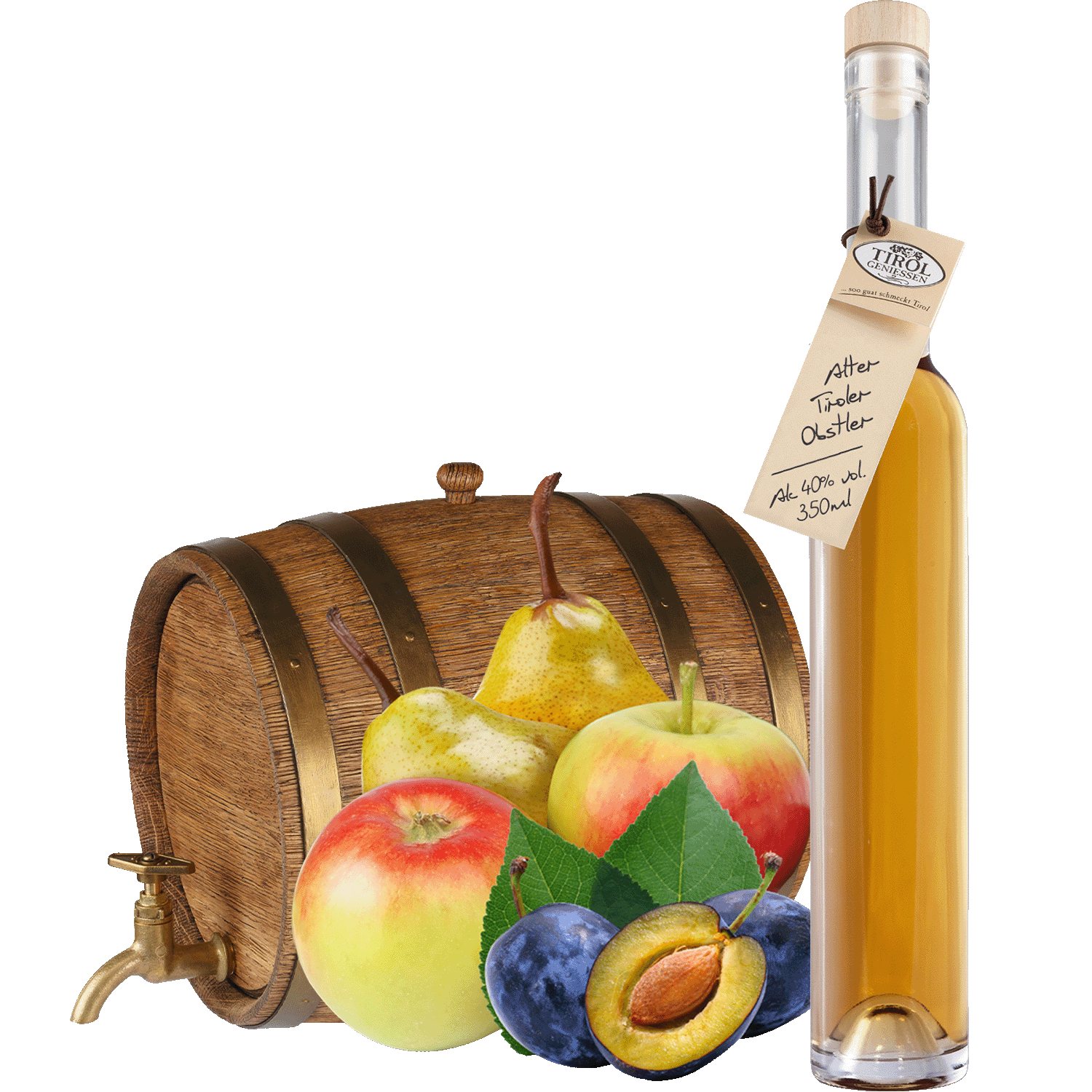 Alter Obstler Schnaps in Geschenkflasche aus Österreich von Tirol Geniessen