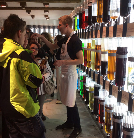 Schnapps tasting in Tirol Geniessen Store in Innsbruck