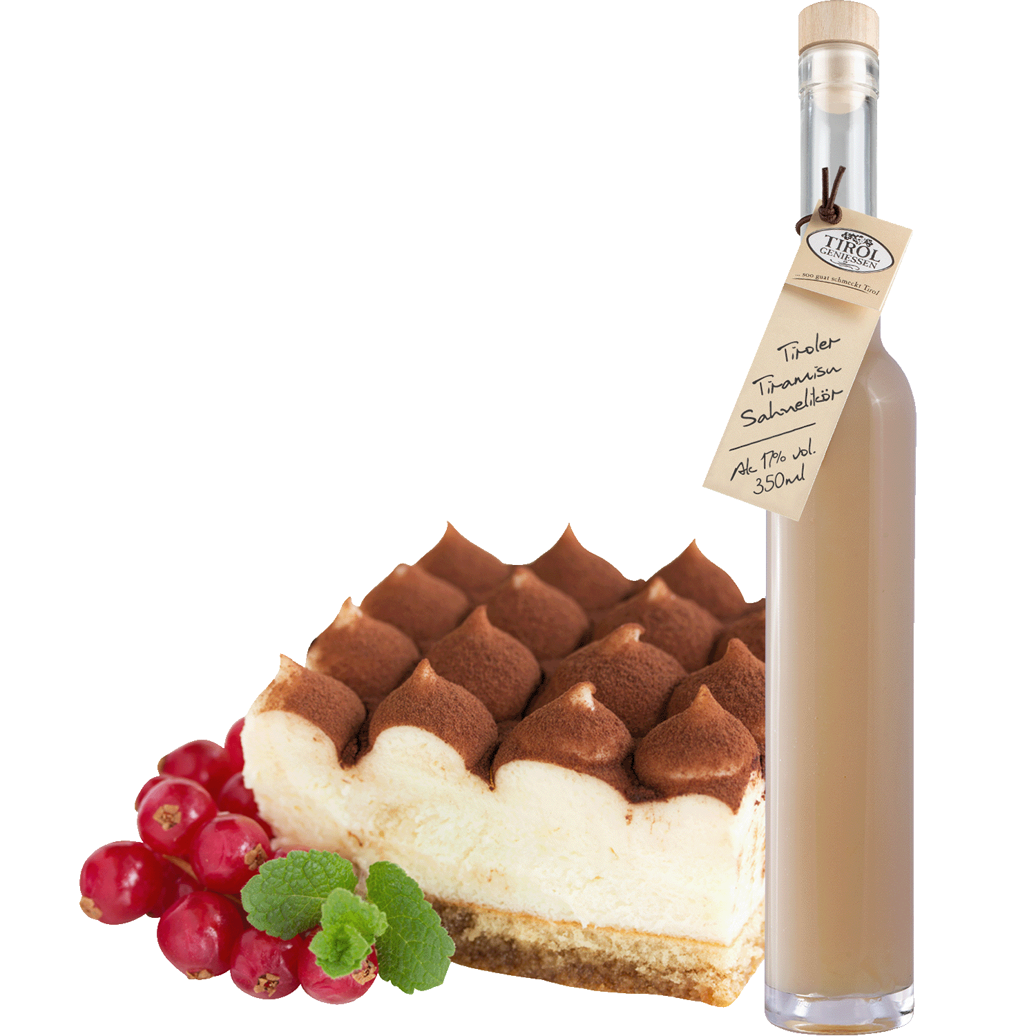 Tiramisu Sahne Likör in Geschenkflasche aus Österreich von Tirol Geniessen