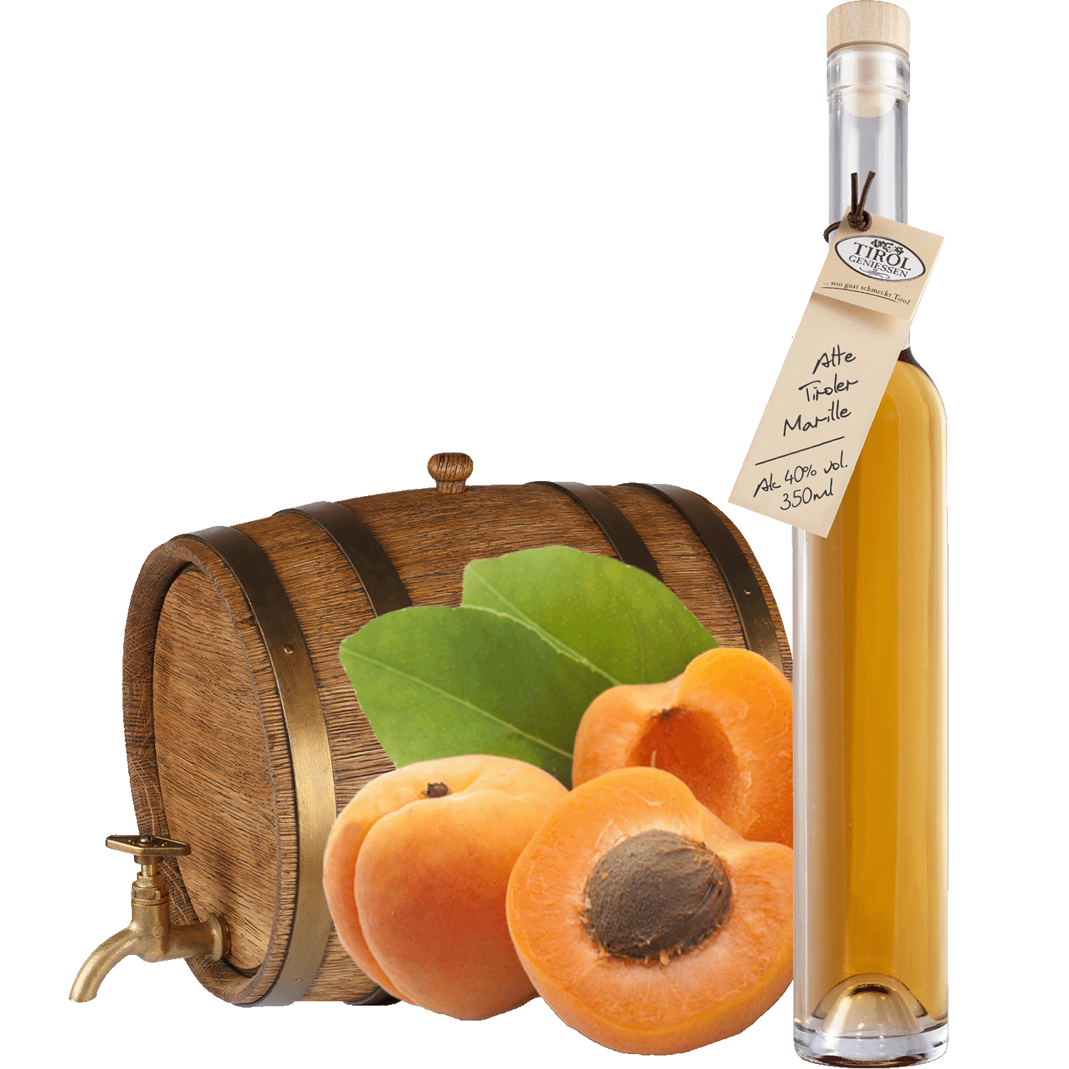 Old Apricot Spirit in gift bottle from Austria from Tirol Geniessen