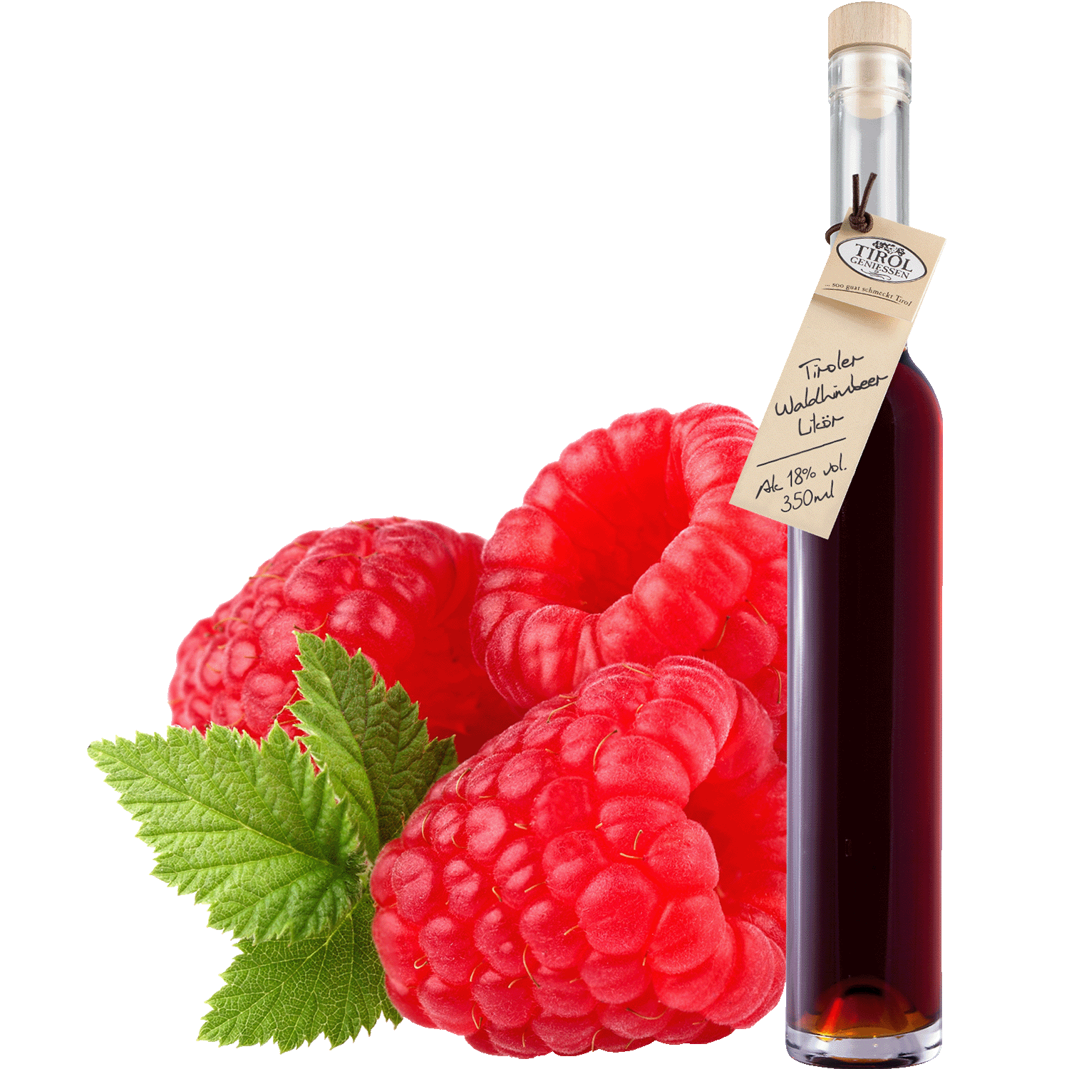 Wild Raspberry Liqueur in gift bottle from Austria from Tirol Geniessen