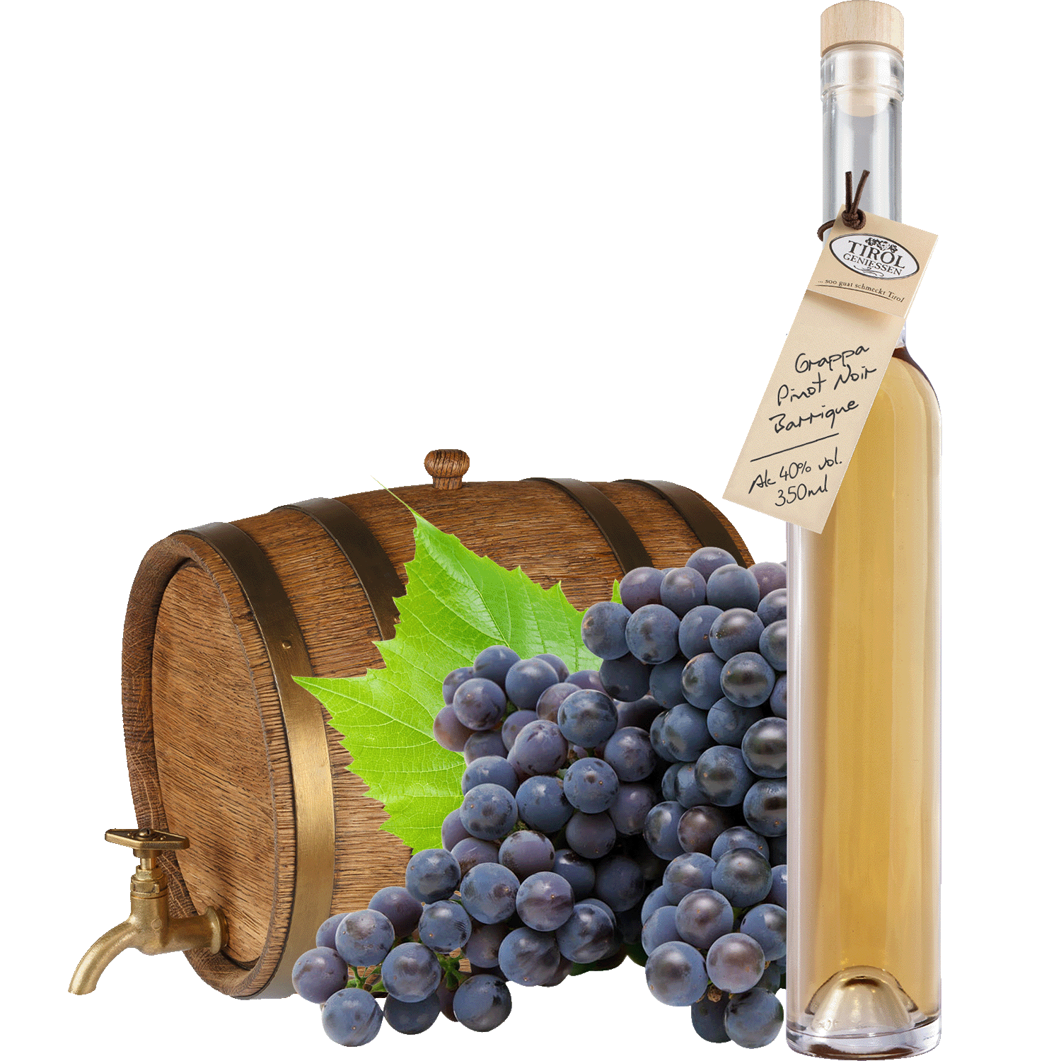 Grappa Pinot Noir Barrique von Tiroll geniessen