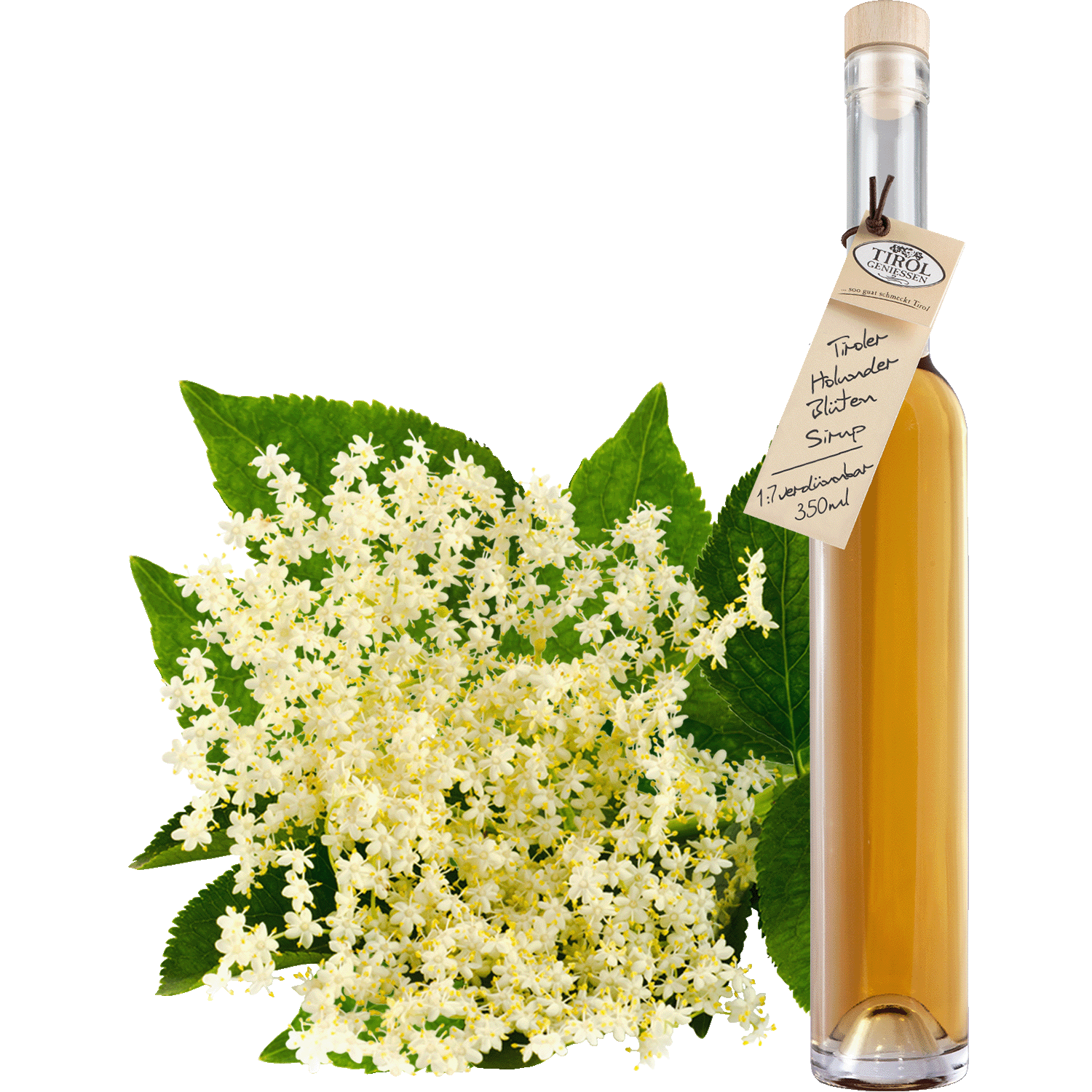 Elderflower Syrup in gift bottle from Austria from Tirol Geniessen