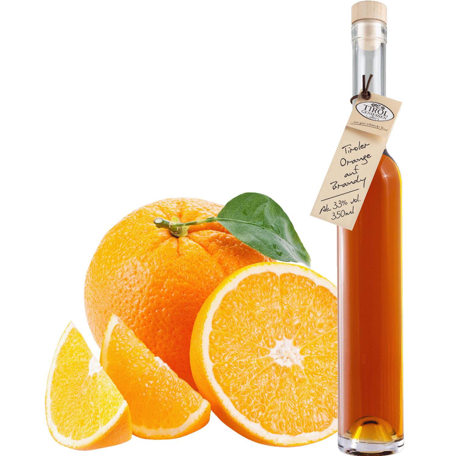 Orange auf Brandy in Geschenkflasche aus Österreich von Tirol Geniessen