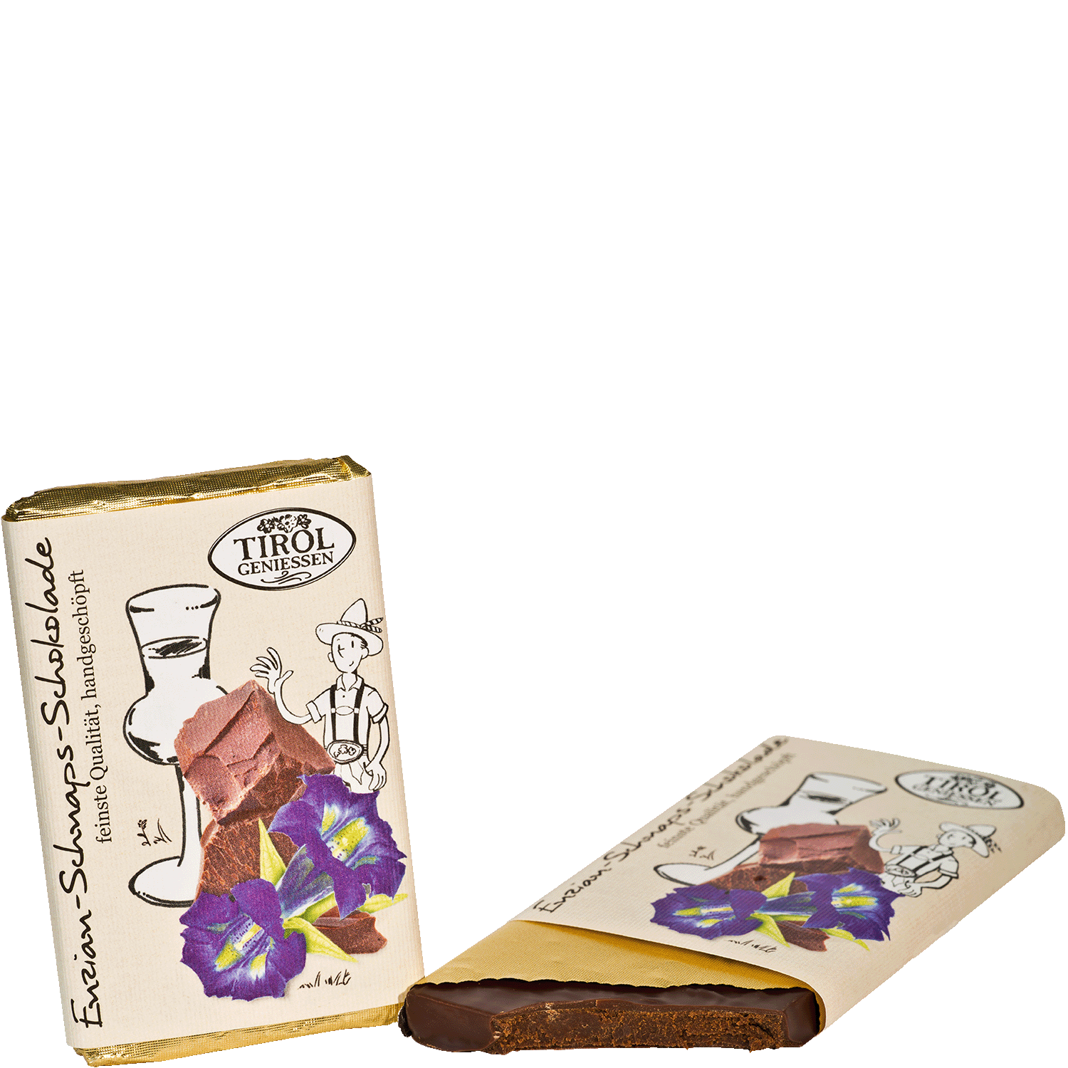 Enzian-Schnaps Schokolade aus Österreich von Tirol Geniessen