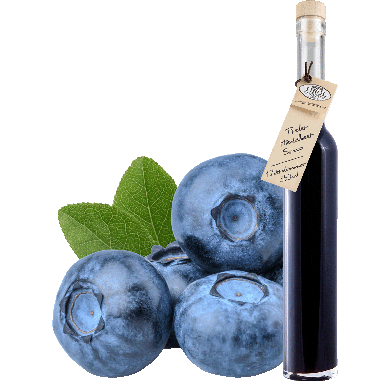 Bilberry Syrup in gift bottle from Austria from Tirol Geniessen