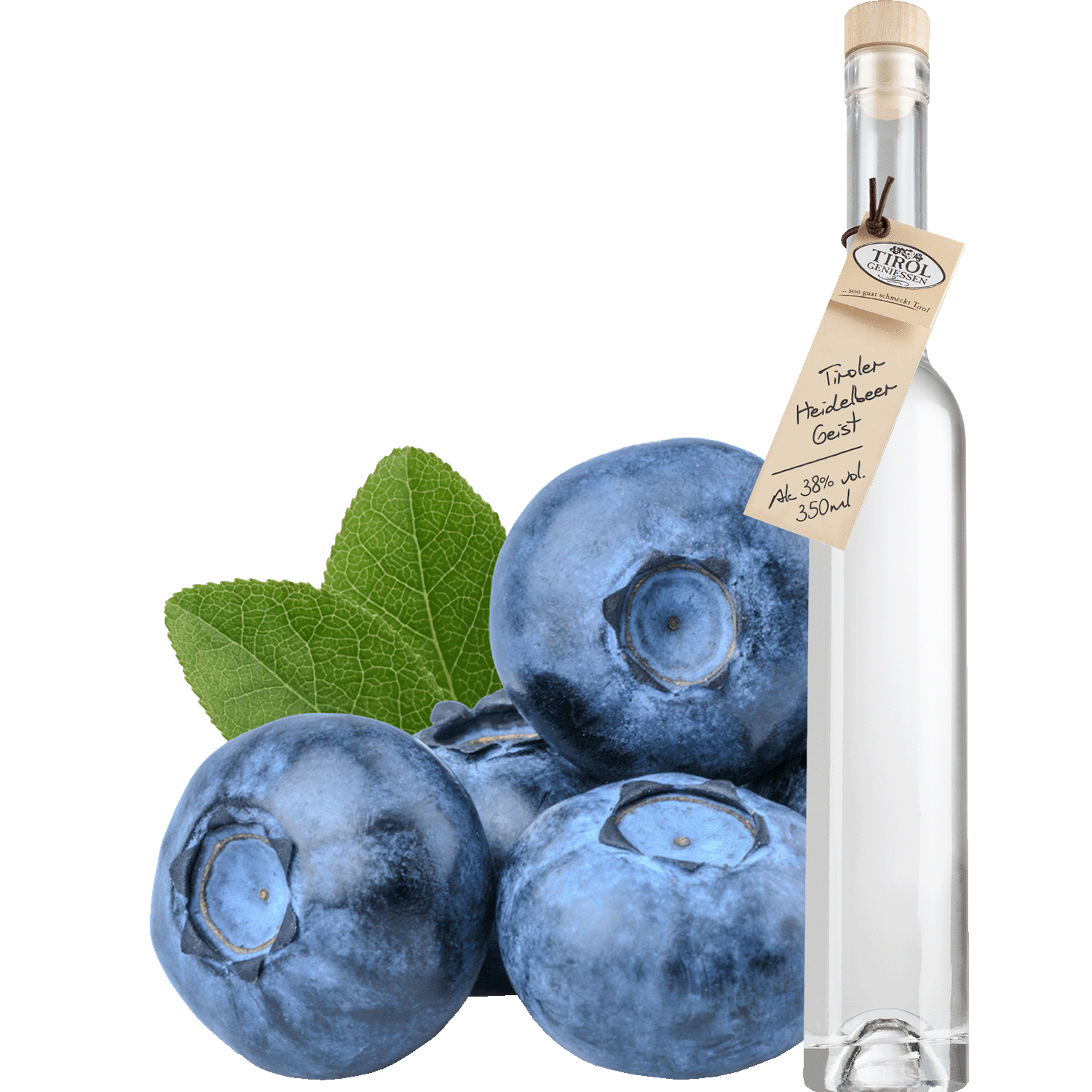 Bilberry Spirit in gift bottle from Austria from Tirol Geniessen