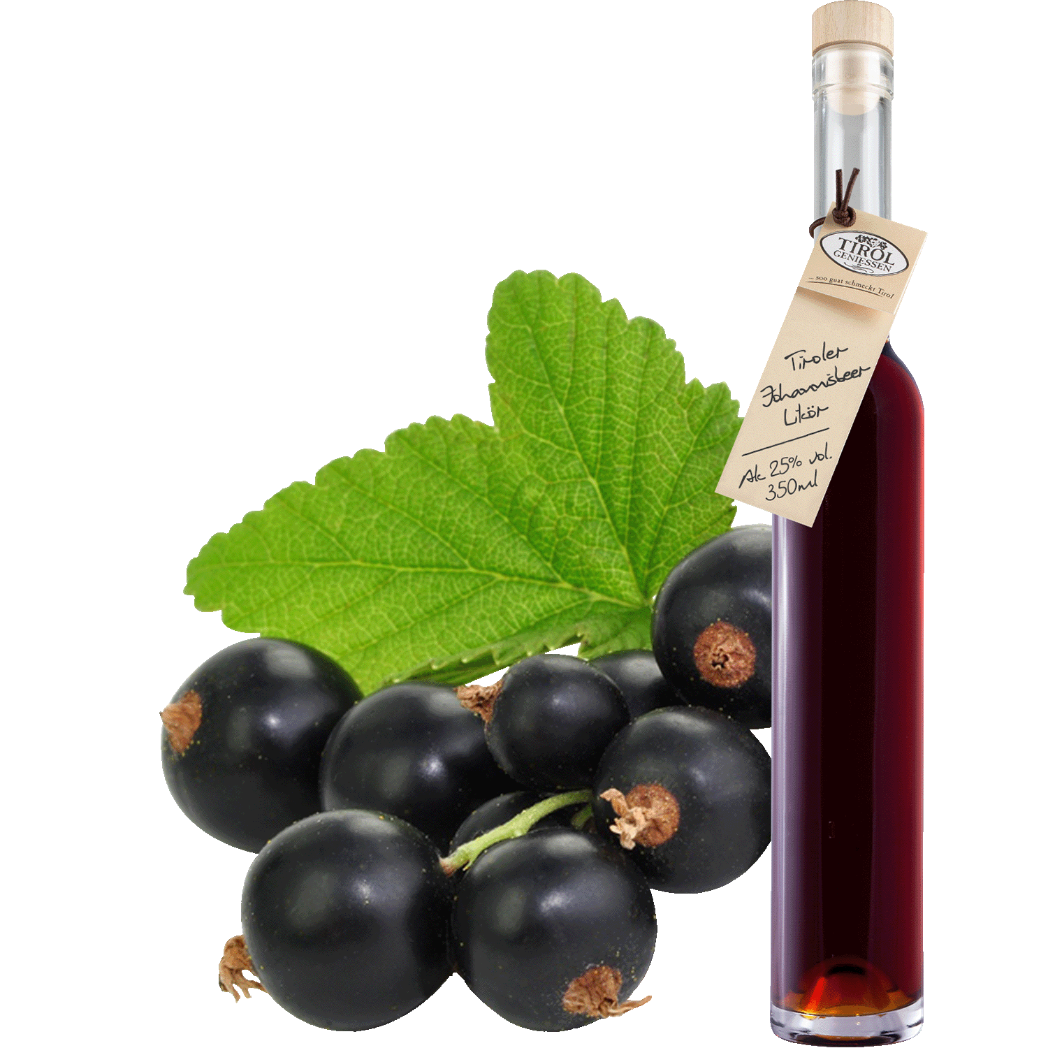 Black Currant Liqueur in gift bottle from Austria from Tirol Geniessen