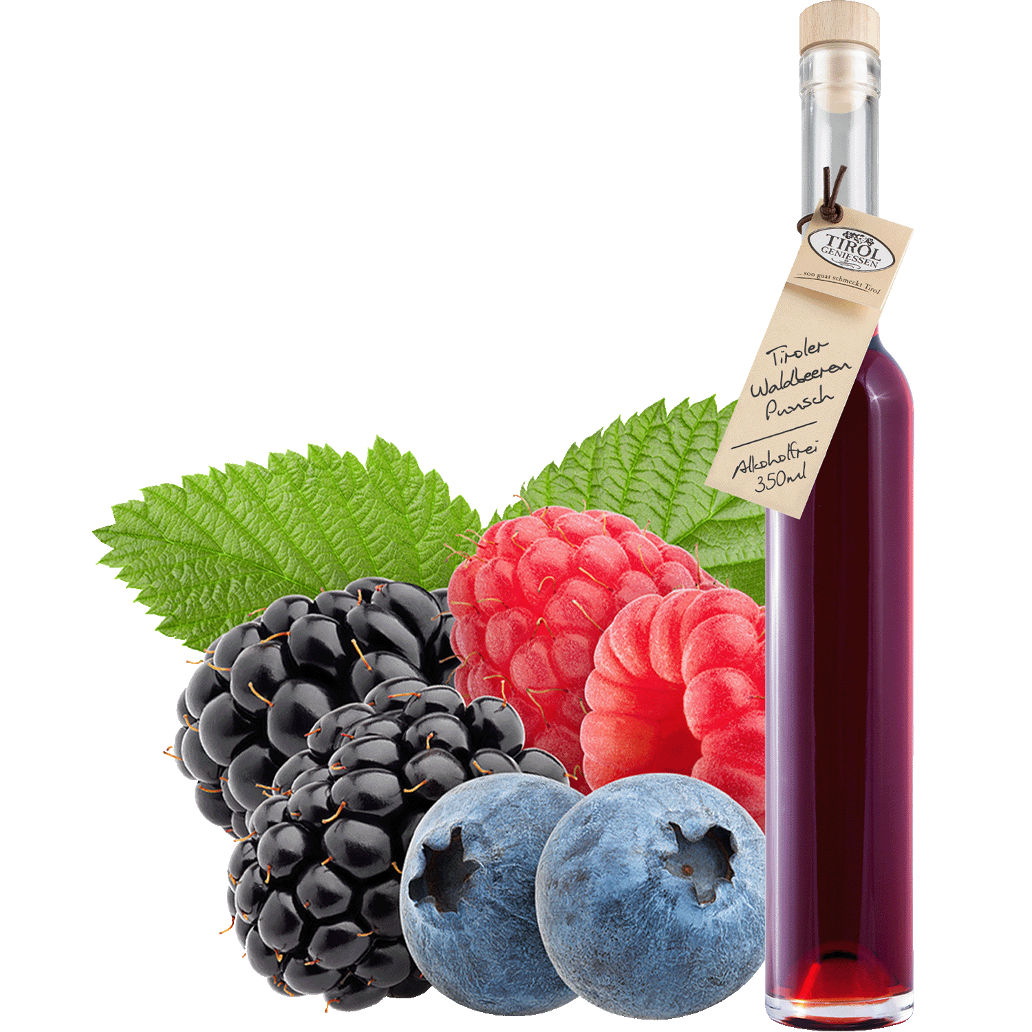 Wild Berry Punch in gift bottle from Austria from Tirol Geniessen