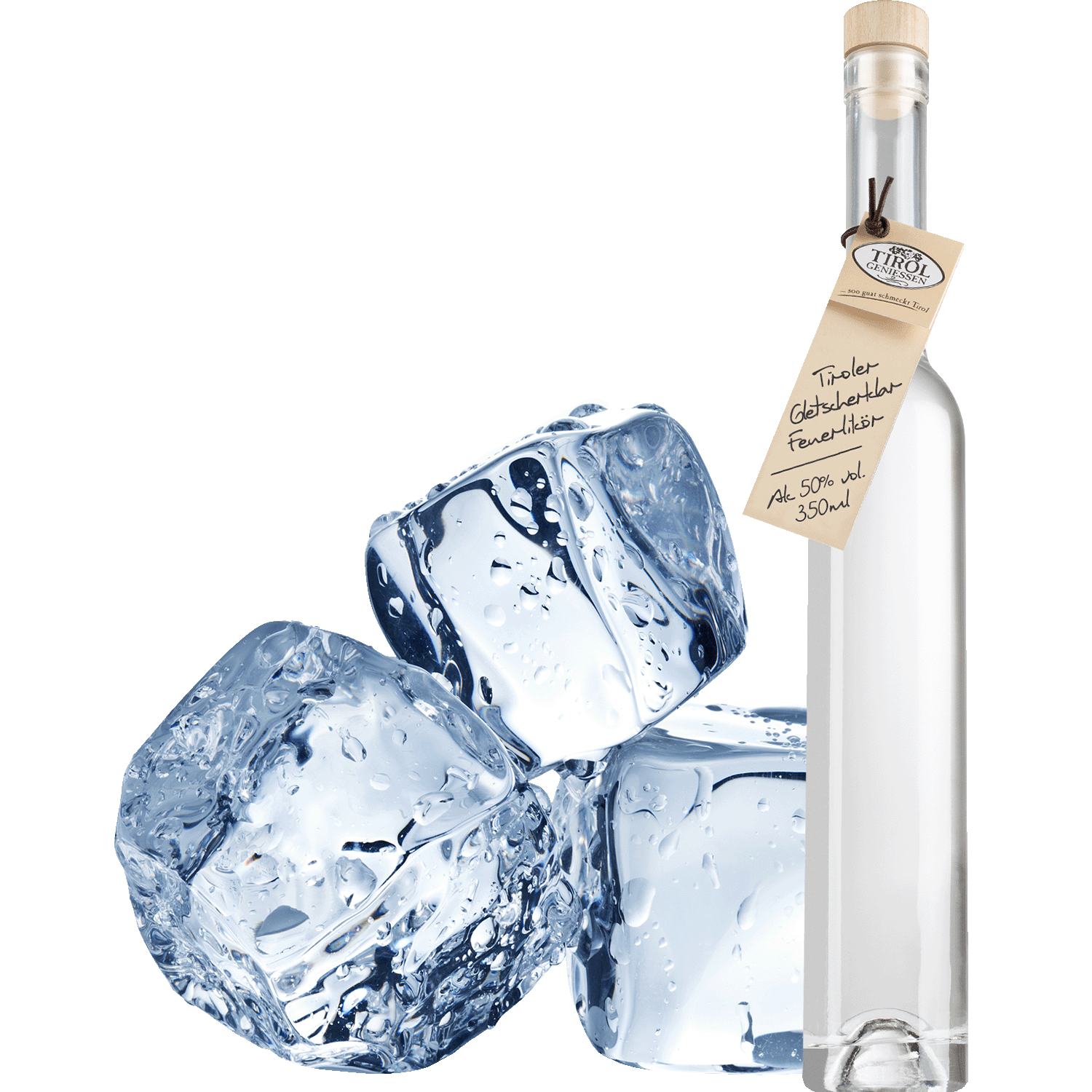 Glacier Clear Fire Liqueur in gift bottle from Austria from Tirol Geniessen