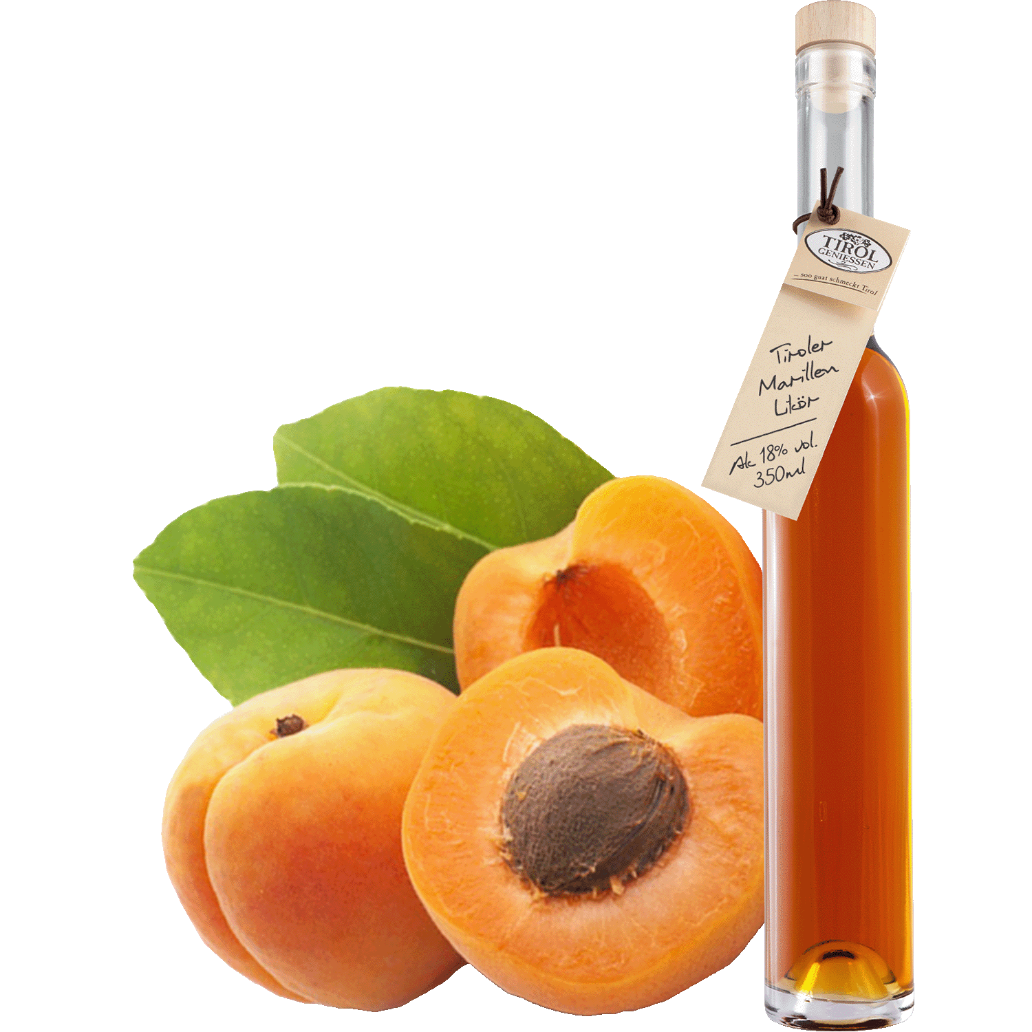 Apricot Liqueur in gift bottle from Austria from Tirol Geniessen