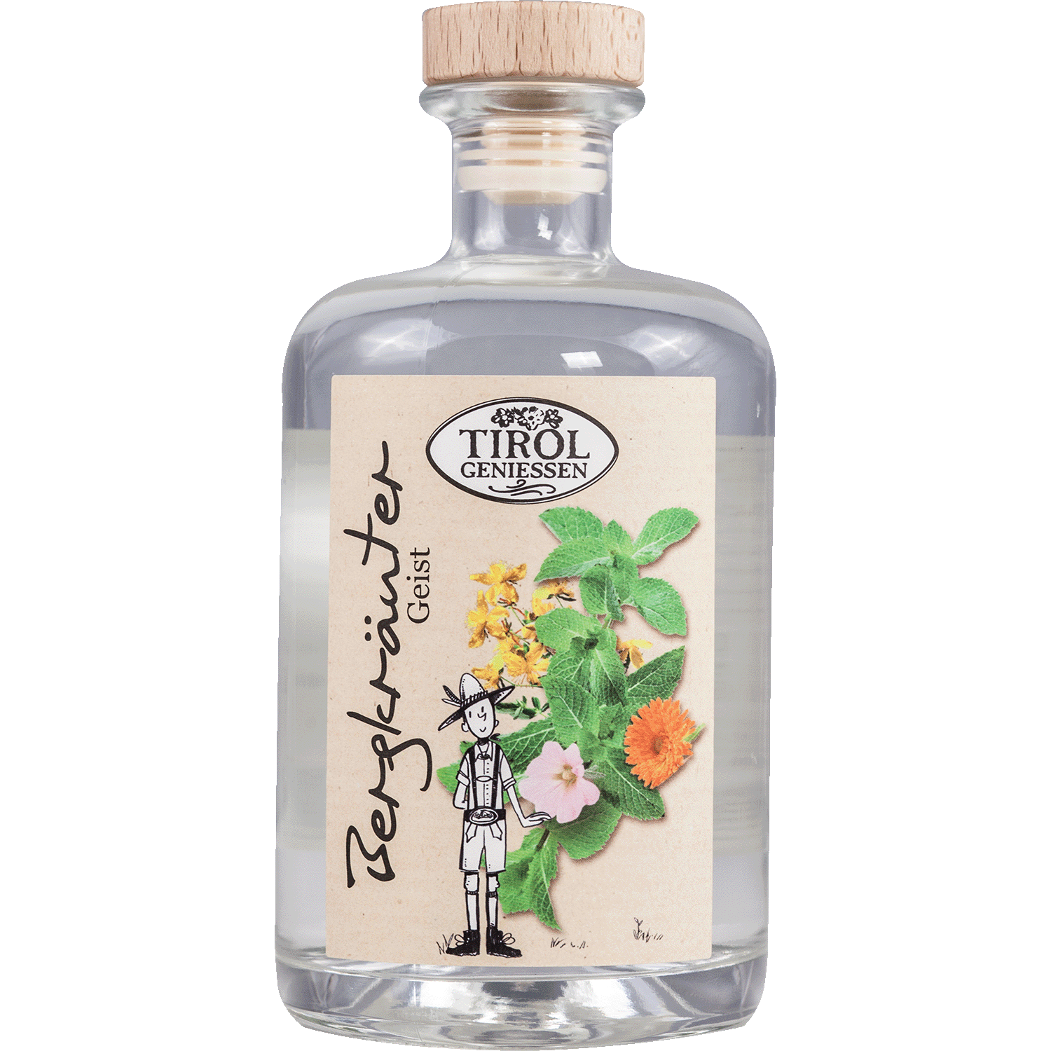 Tyrolean Mountain Herbal Spirit in gift bottle from Austria from Tirol Geniessen