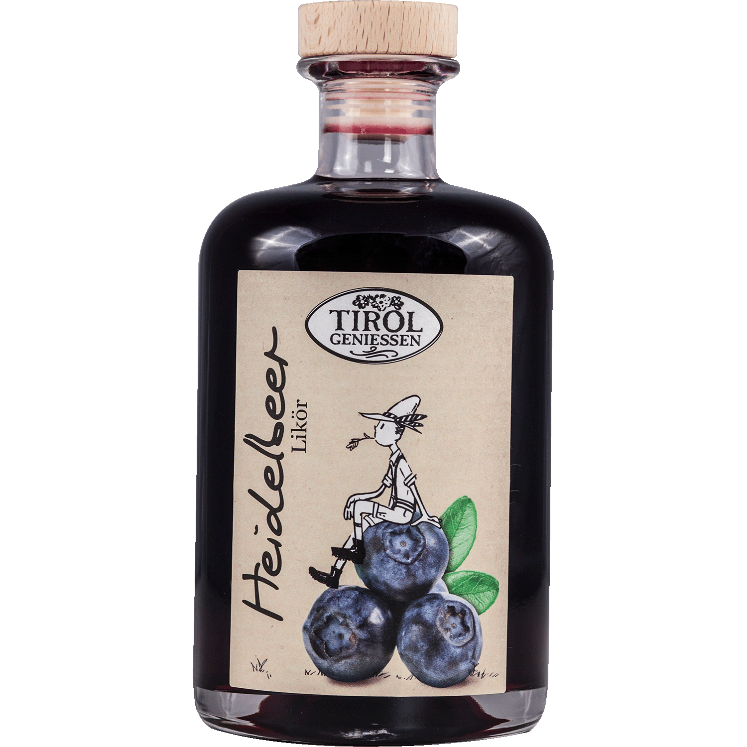 Tyrolean Bilberry Liqueur in gift bottle from Austria from Tirol Geniessen