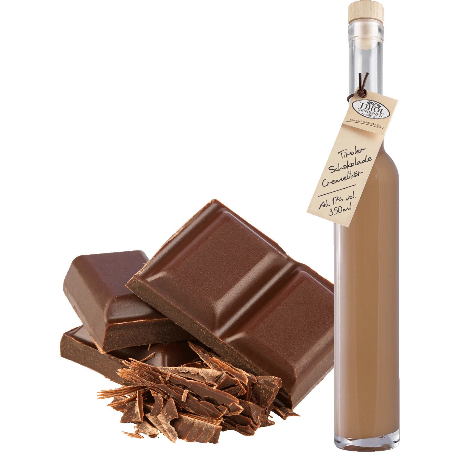 Schokolade Creme Likör in Geschenkflasche aus Österreich von Tirol Geniessen
