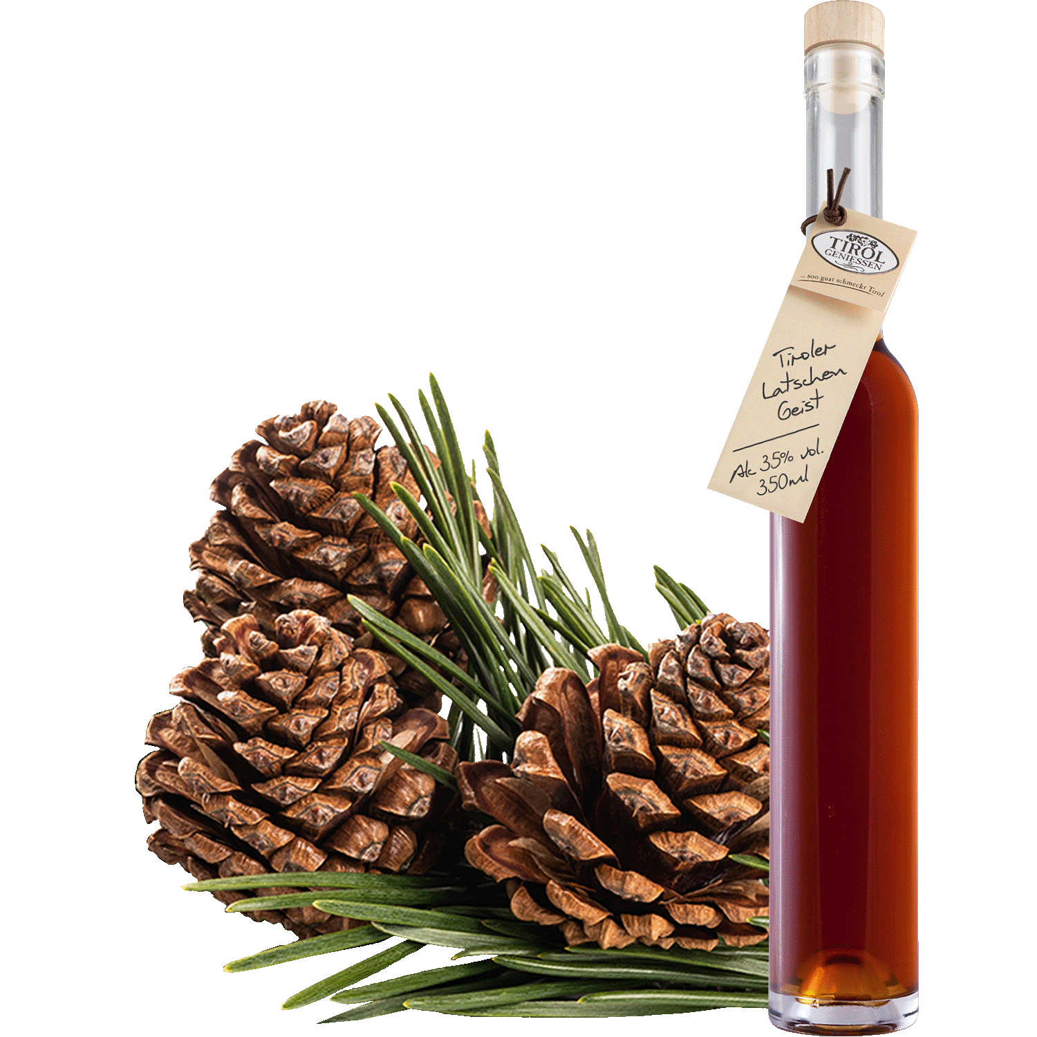 Mountain Pine Spirit in gift bottle from Austria from Tirol Geniessen
