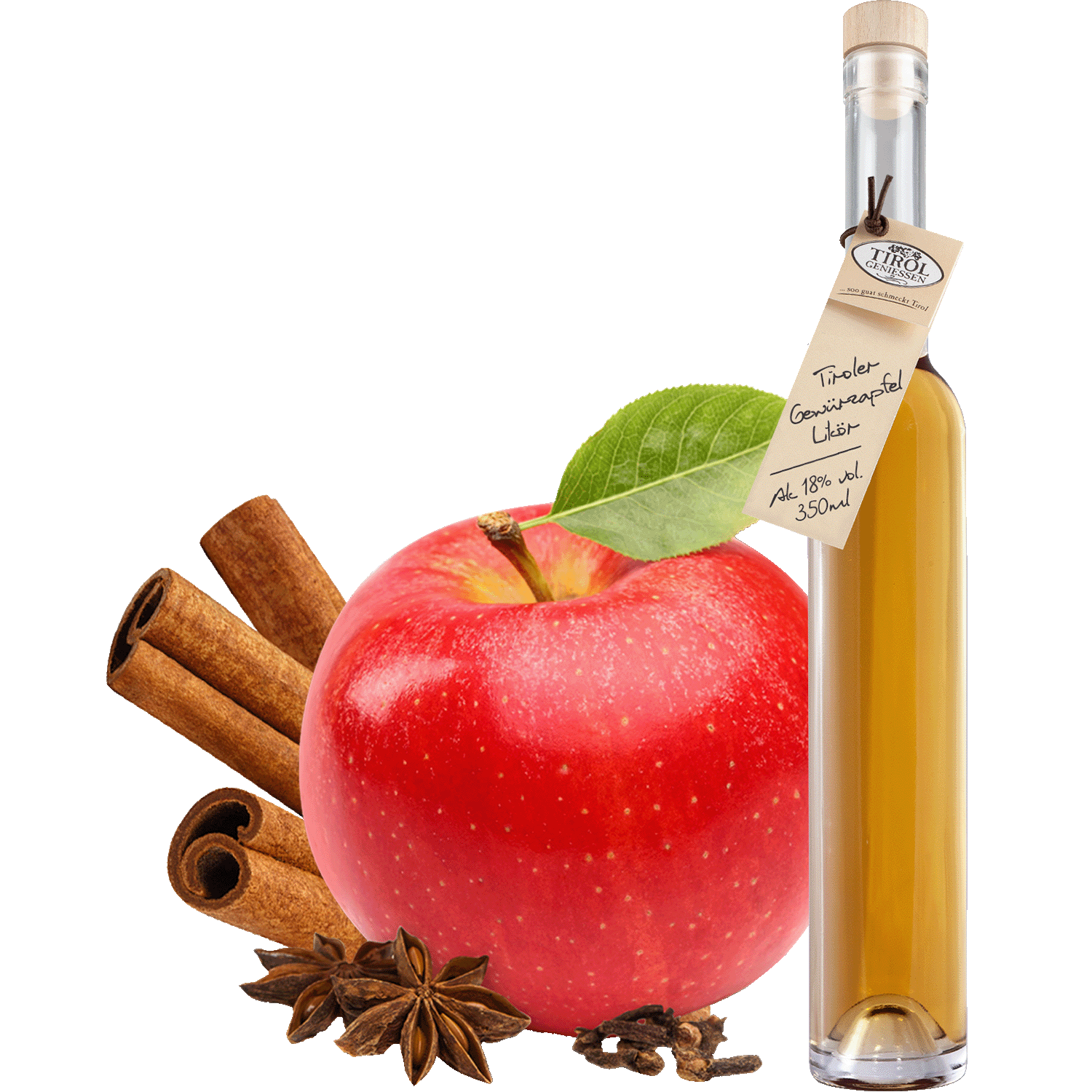 Spiced Apple Liqueur in gift bottle from Austria from Tirol Geniessen