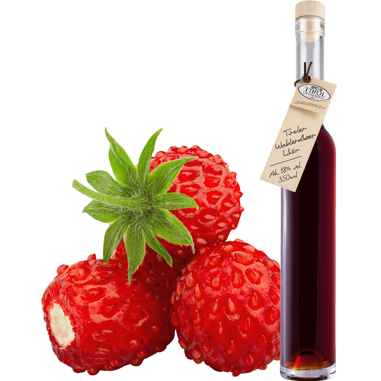 Wild Strawberry Liqueur in gift bottle from Austria from Tirol Geniessen