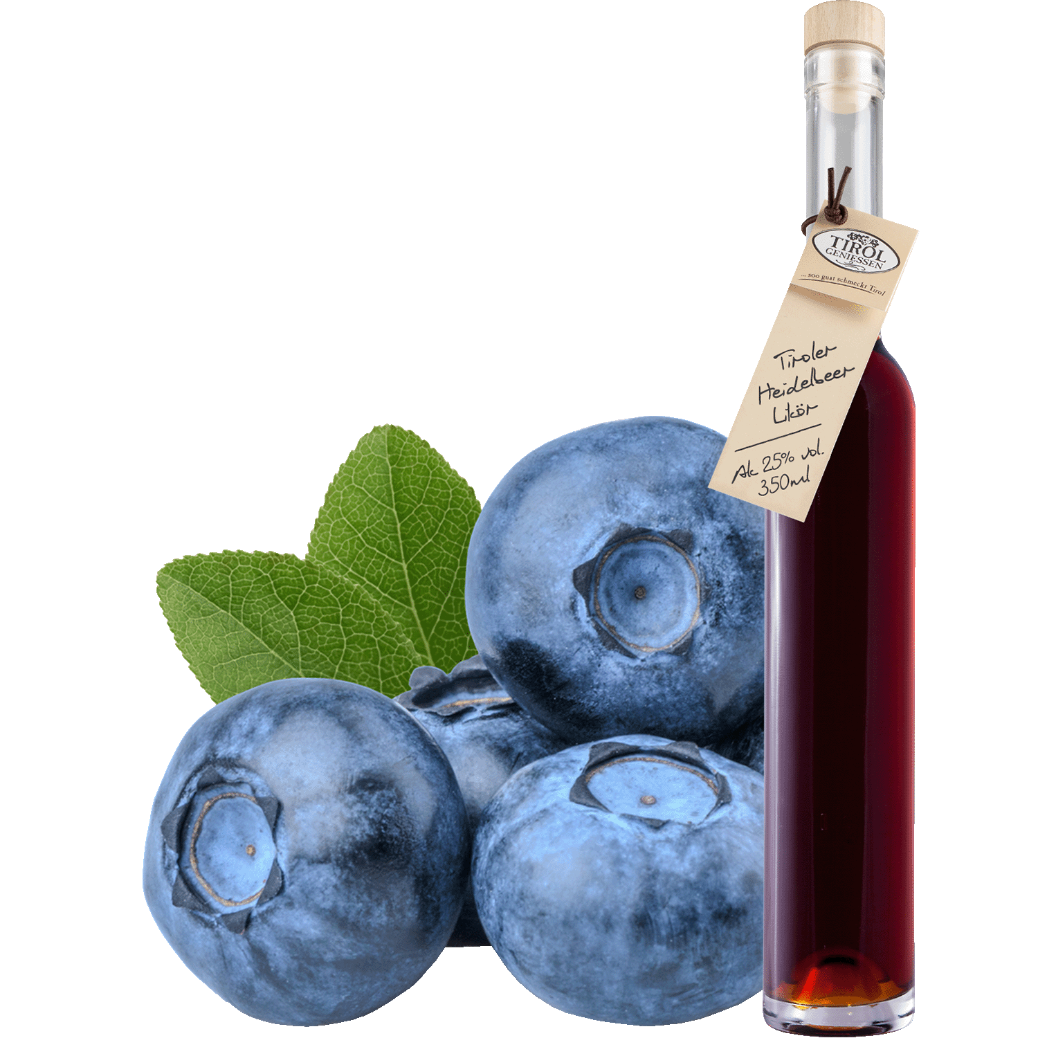 Bilberry Liqueur in gift bottle from Austria from Tirol Geniessen
