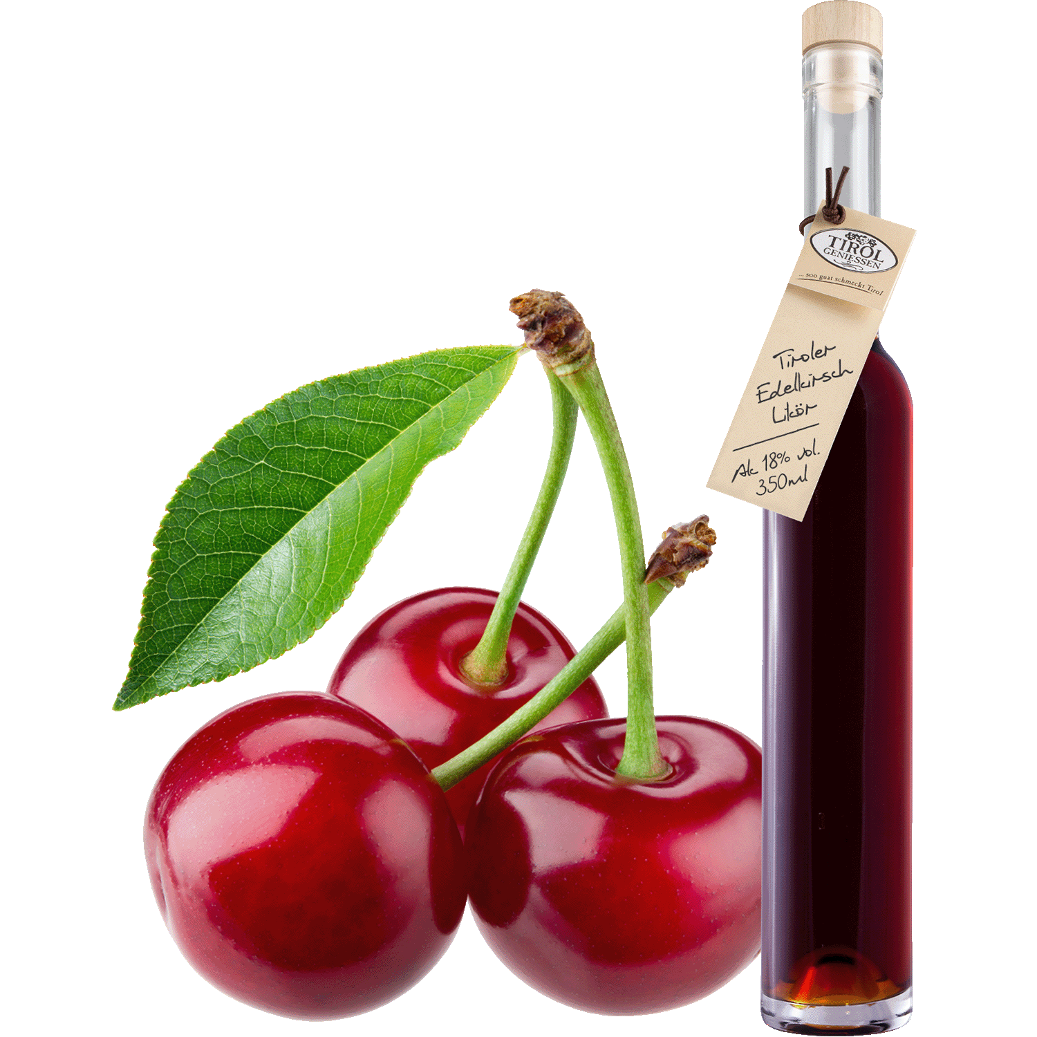 Fine Cherry Liqueur in gift bottle from Austria from Tirol Geniessen