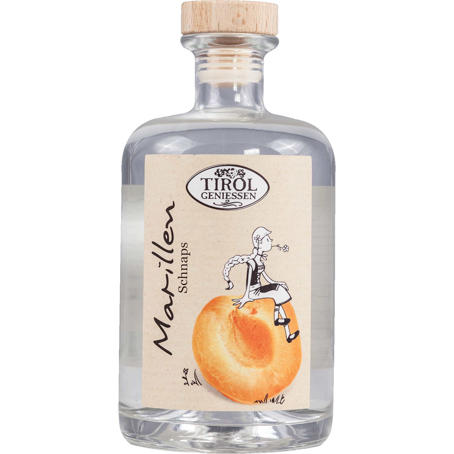 Tiroler Marillen Schnaps in Geschenkflasche aus Österreich von Tirol Geniessen