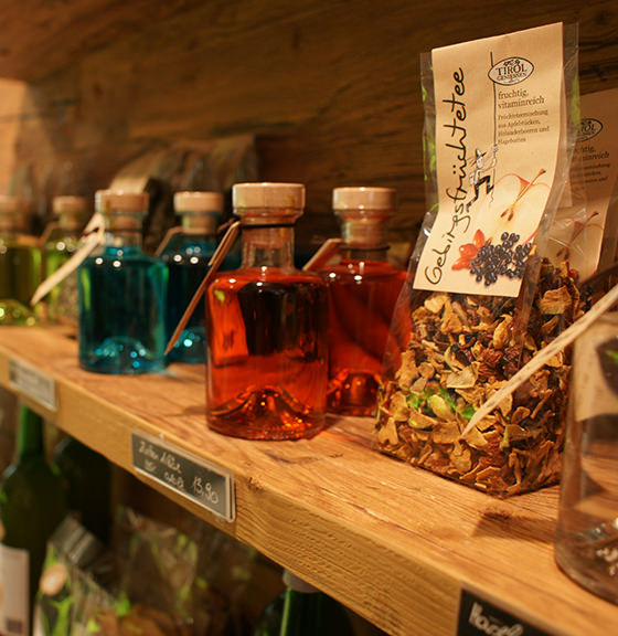 Tea and Syrups in Tirol Geniessen Store in Innsbruck