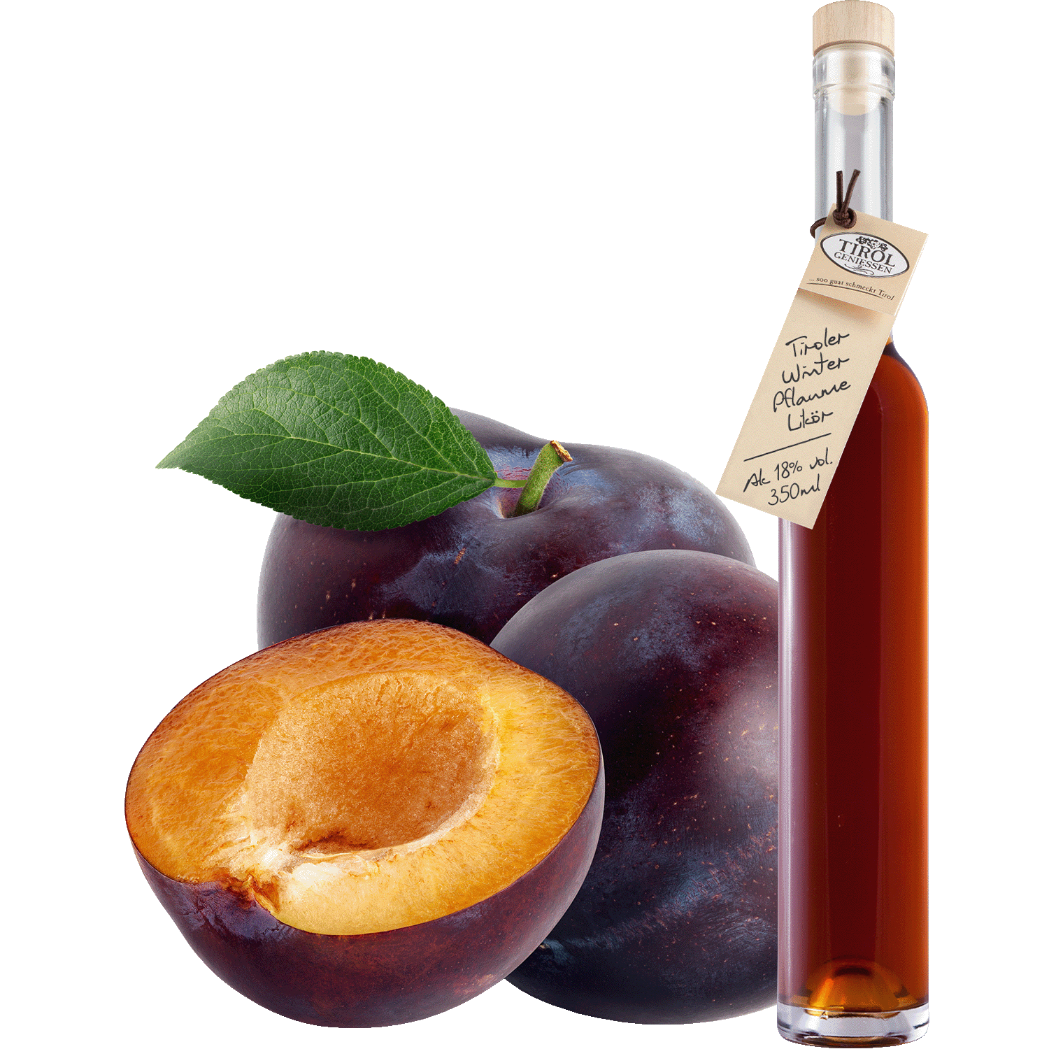 Winter Plum Liqueur in gift bottle from Austria from Tirol Geniessen