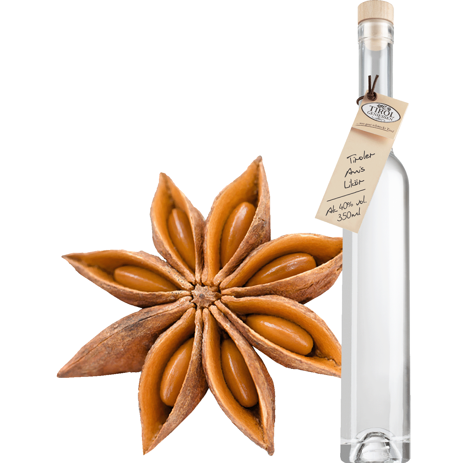 Anise Liqueur in gift bottle from Austria from Tirol Geniessen